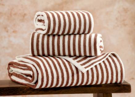 Striped bathroom towels