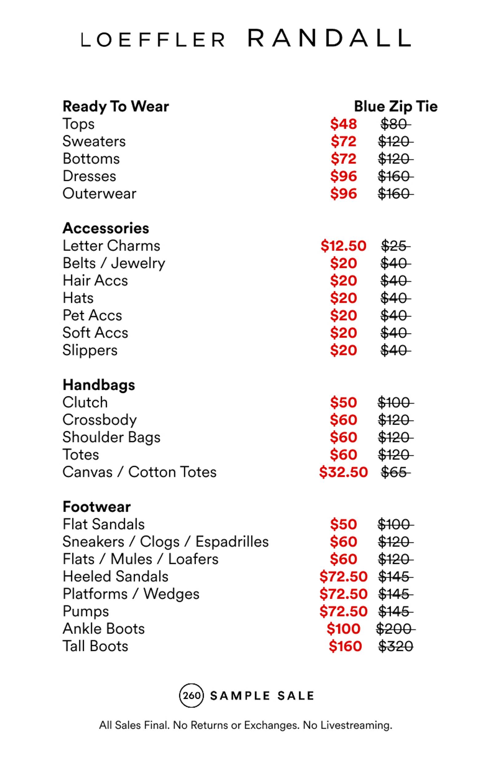 Price list