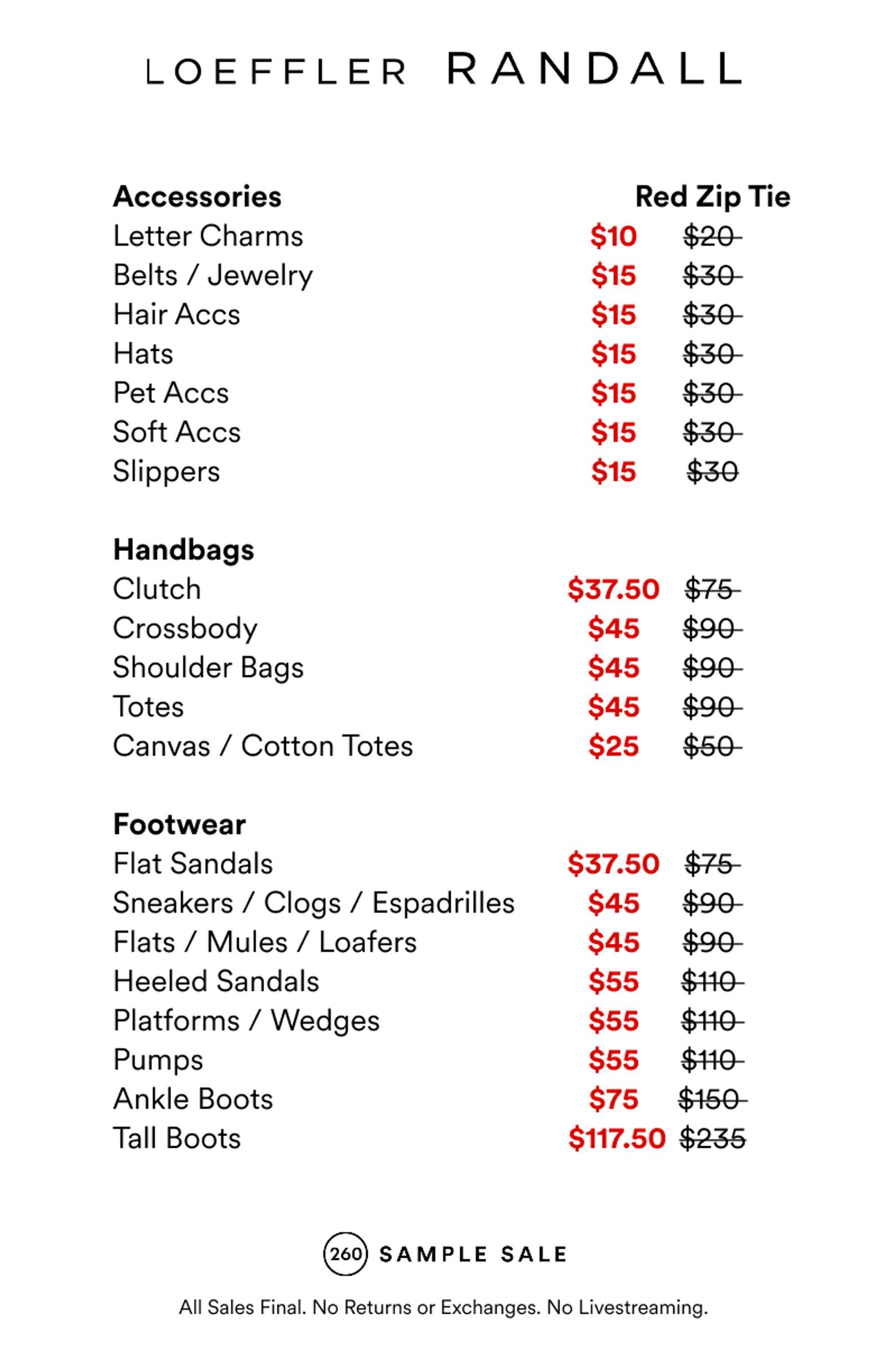 Price list