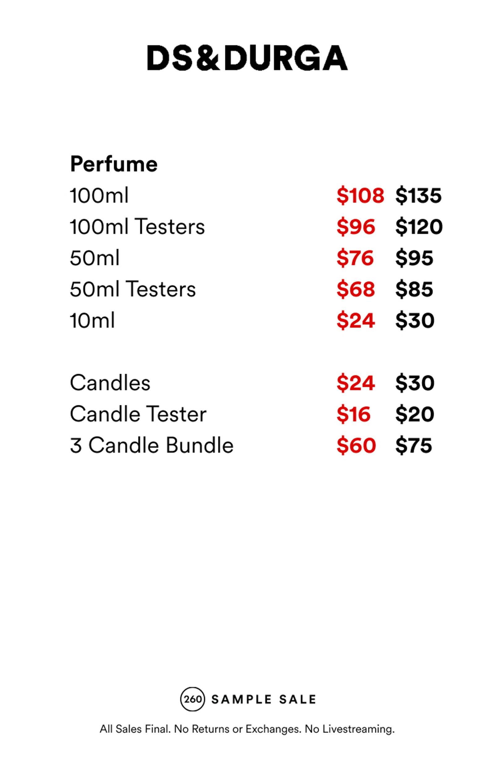 Price list