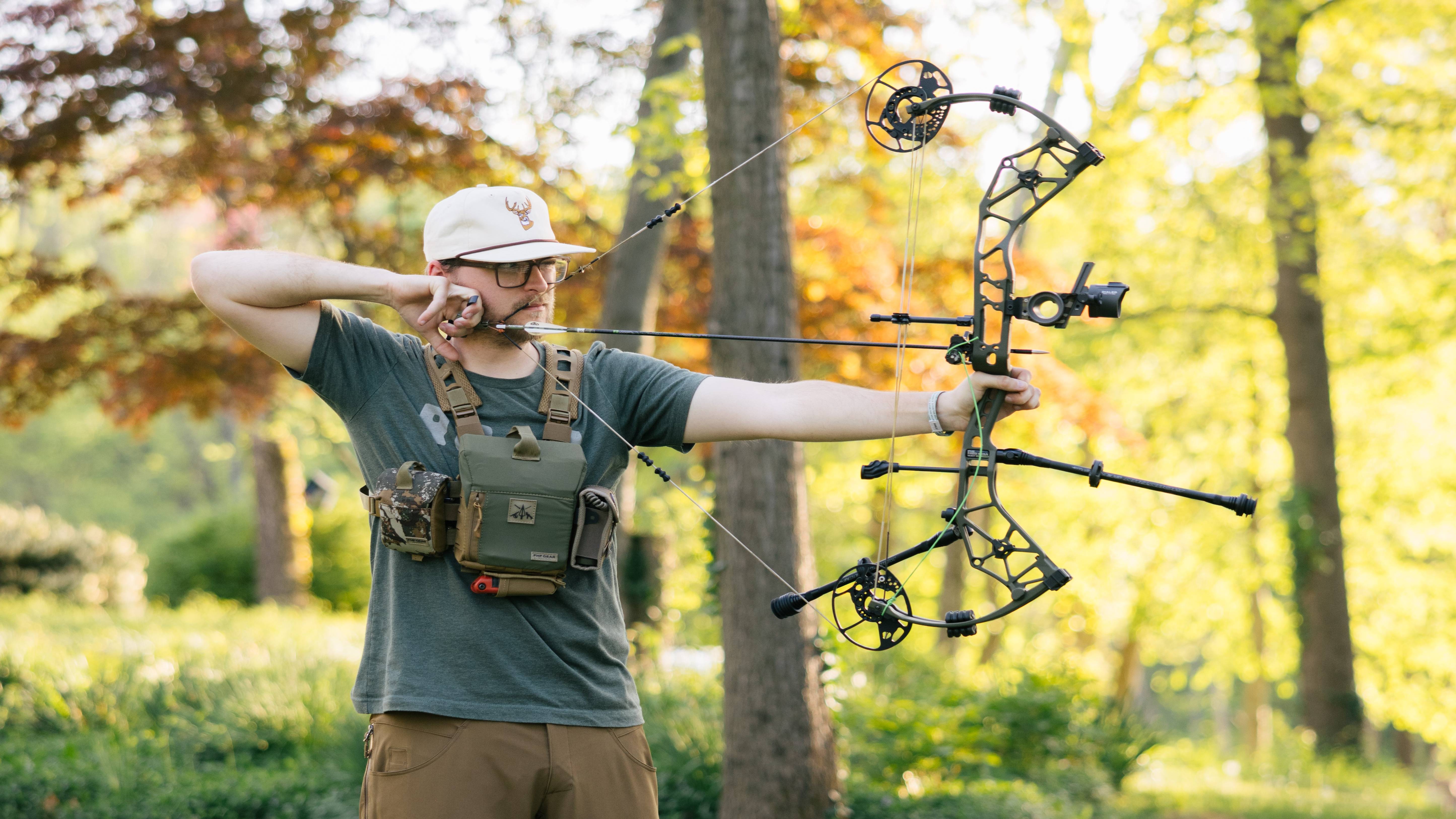 Bear Alaskan XT compound bow being used at full draw.
