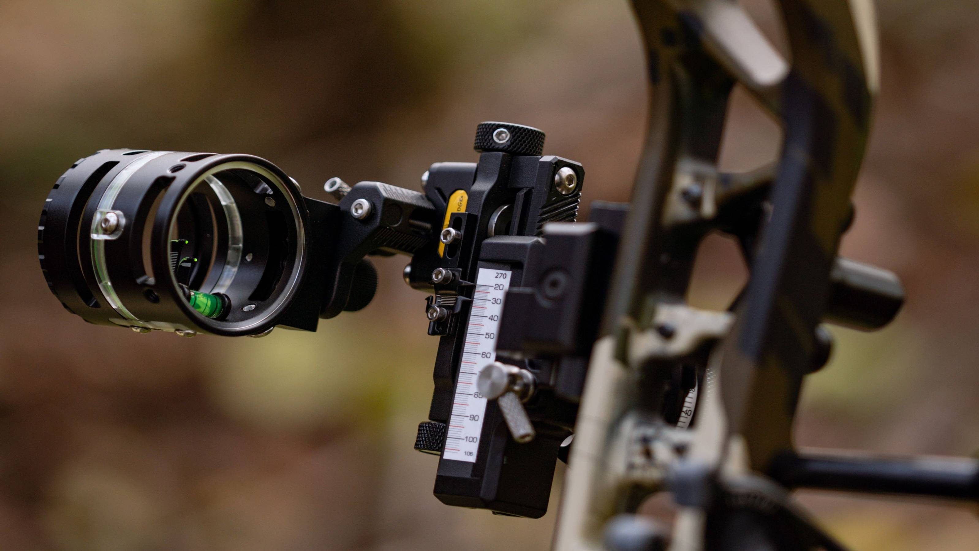 Close up of the SWFT Duo bow sight from Trophy Ridge.