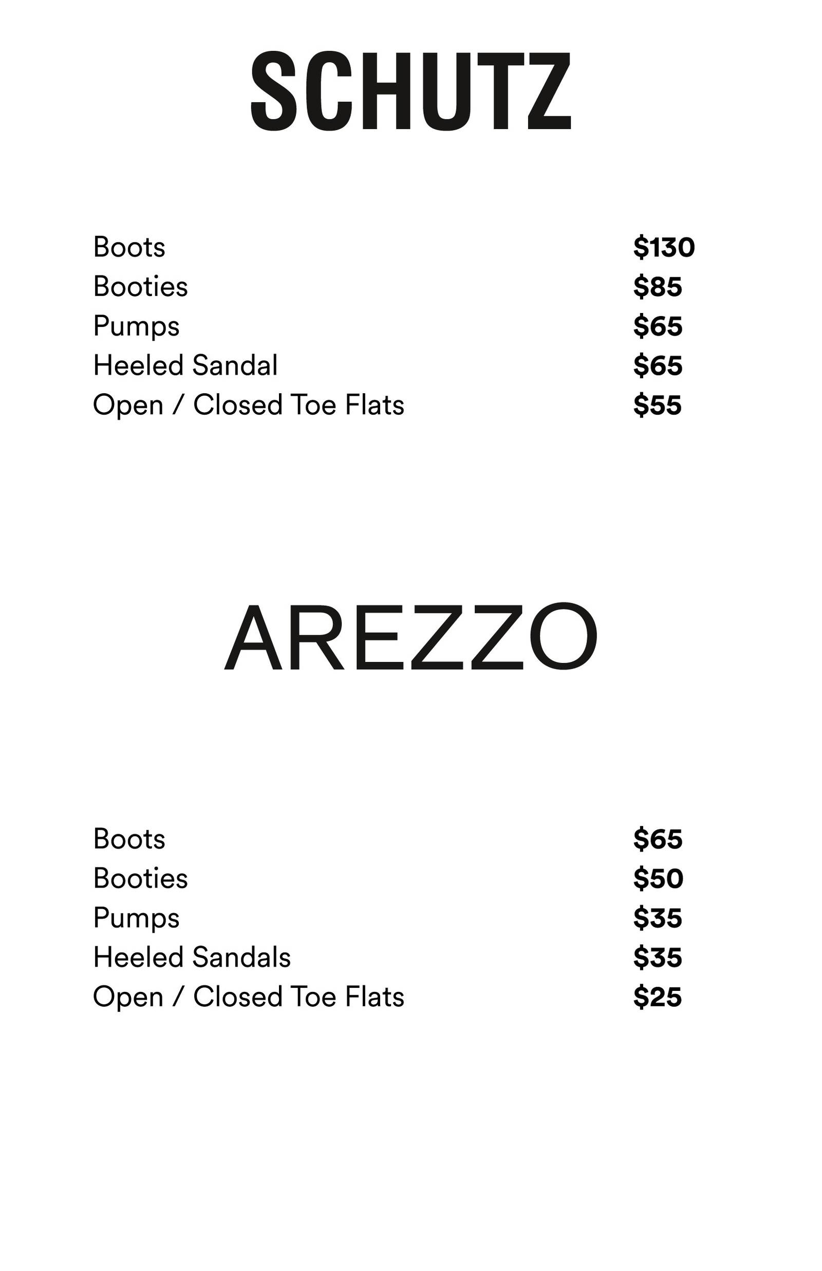 Price list