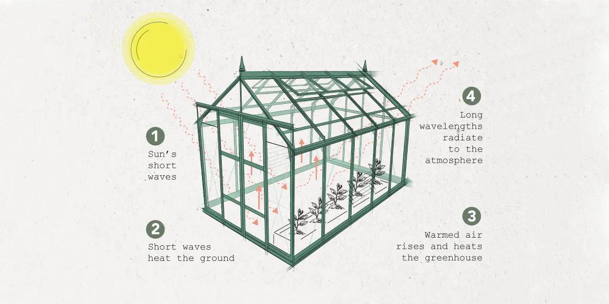 How a greenhouse works diagram
