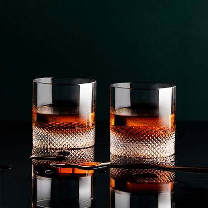 Set of Two Double Old Fashioned Tumblers - Diamond