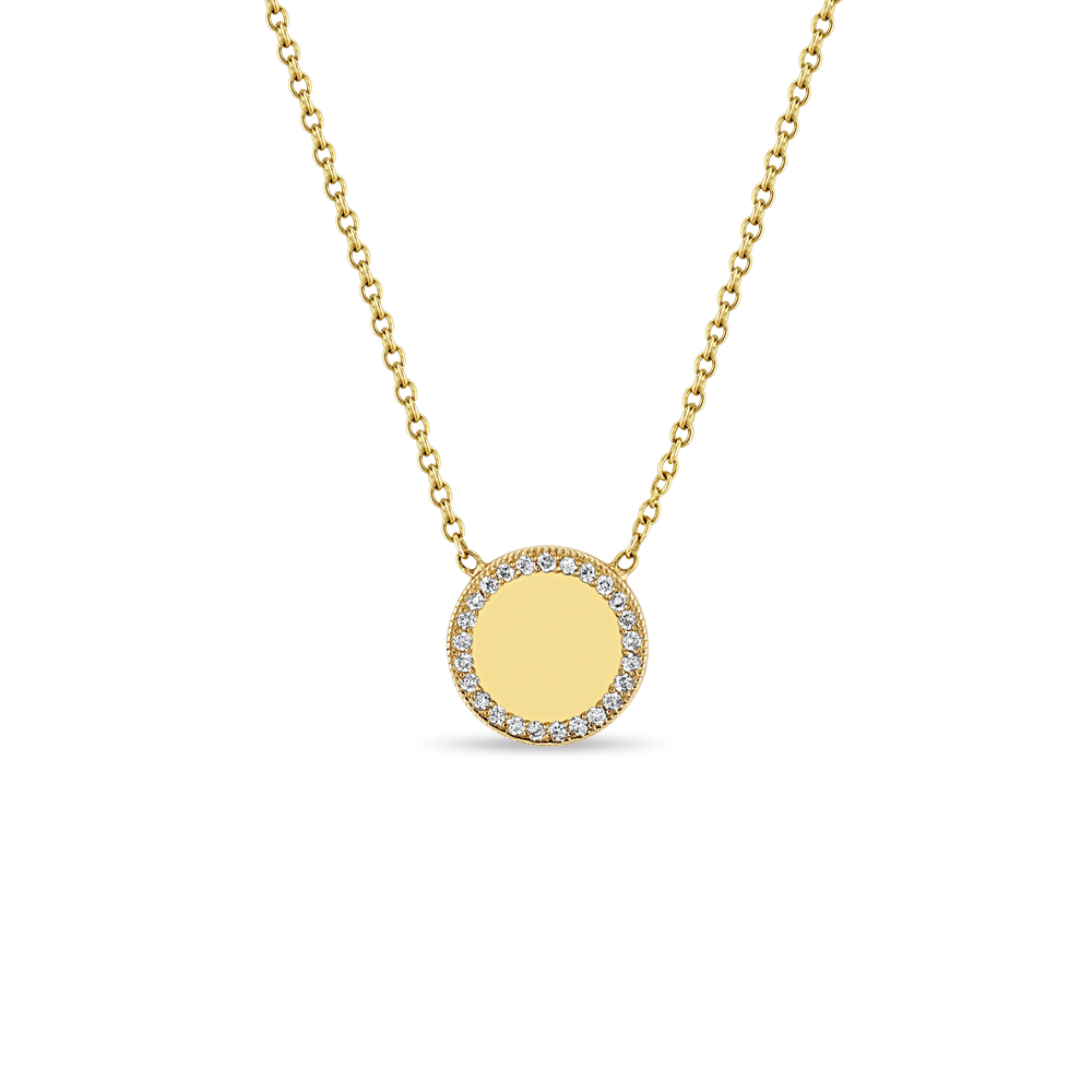 Diamond initial 2025 disc pendant