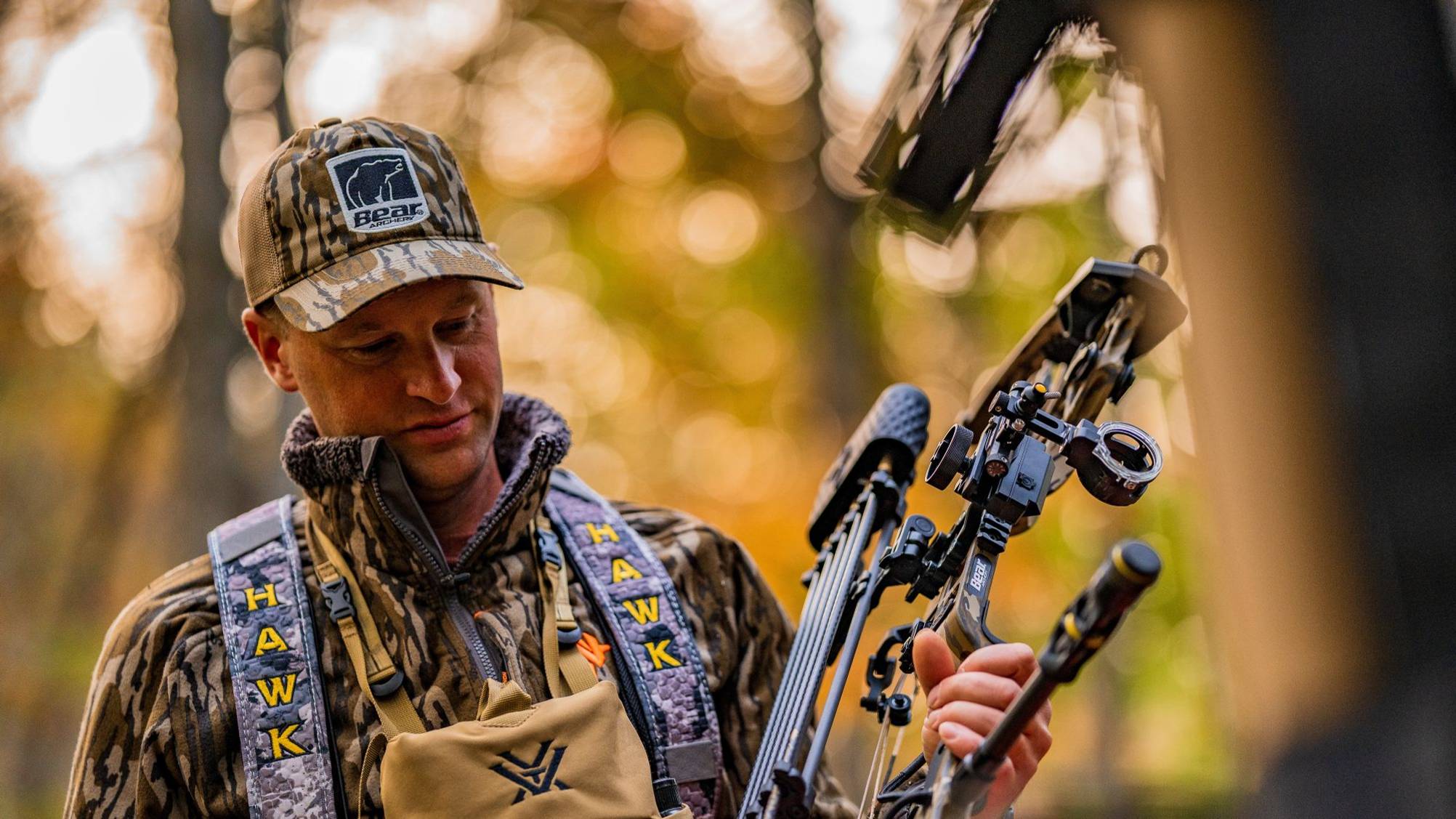 Bear Archery Mossy Oak Bottomland hunting hat.