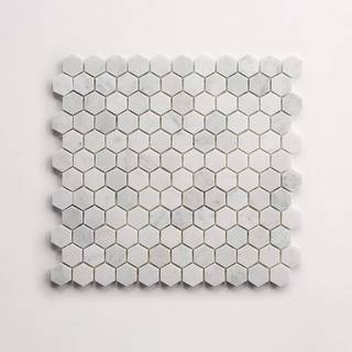 clé carrara | hex mosaic sheet 