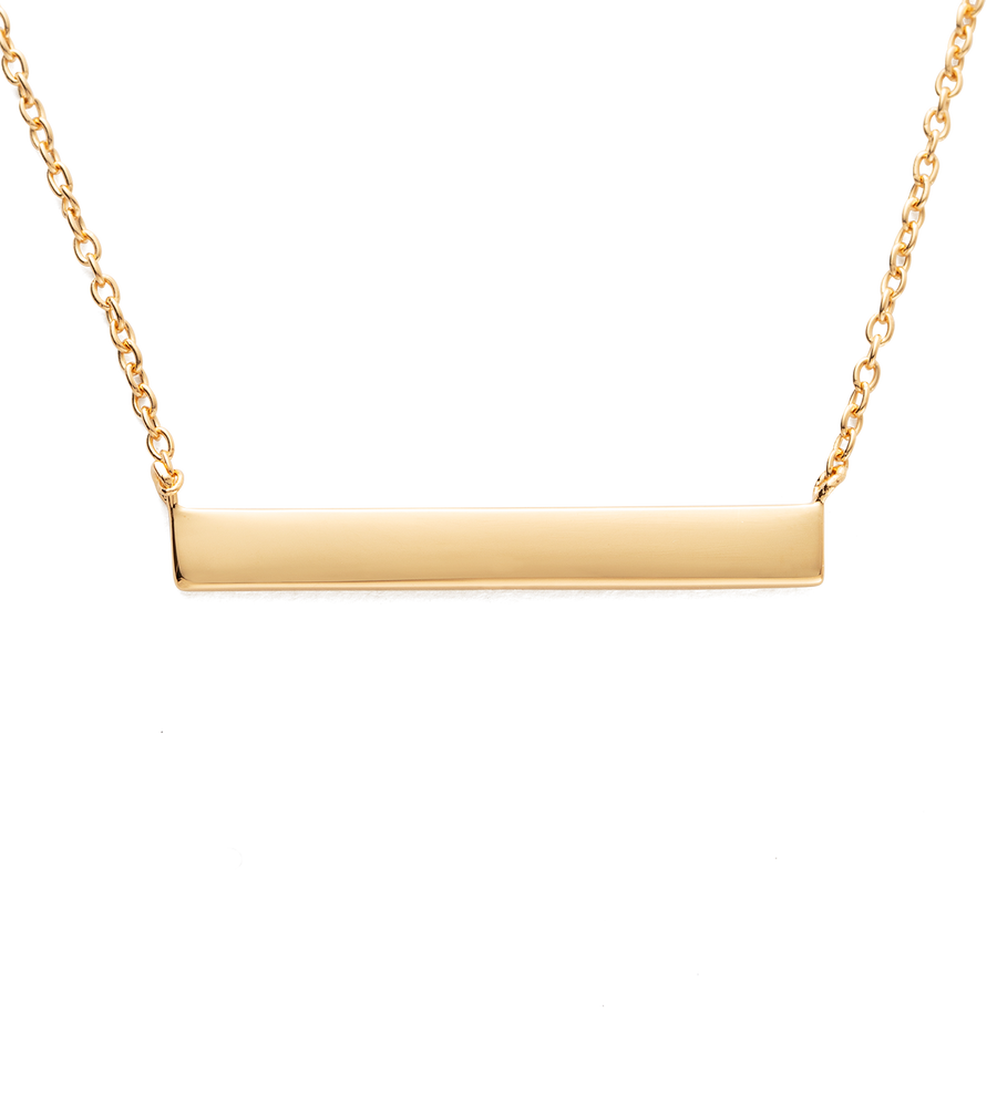 ENGRAVABLE BAR NECKLACE (18K GOLD VERMEIL)