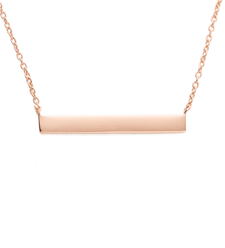 ENGRAVABLE BAR NECKLACE (18K ROSE GOLD VERMEIL)