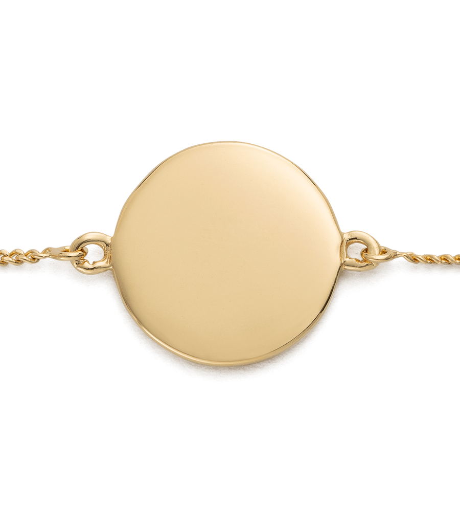 ENGRAVABLE DISC BRACELET (18K GOLD VERMEIL)