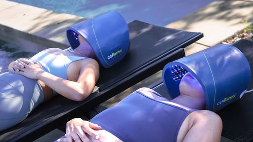 The Celluma PRO uses blue, red and near-infrared wavelengths.