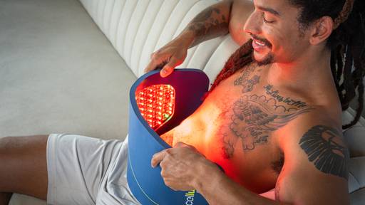 The Celluma CONTOUR uses blue, red, and near-infrared light therapy. 
