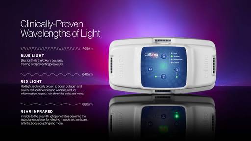 Celluma POD utilizes Blue, Red, & Near-Infrared wavelengths.