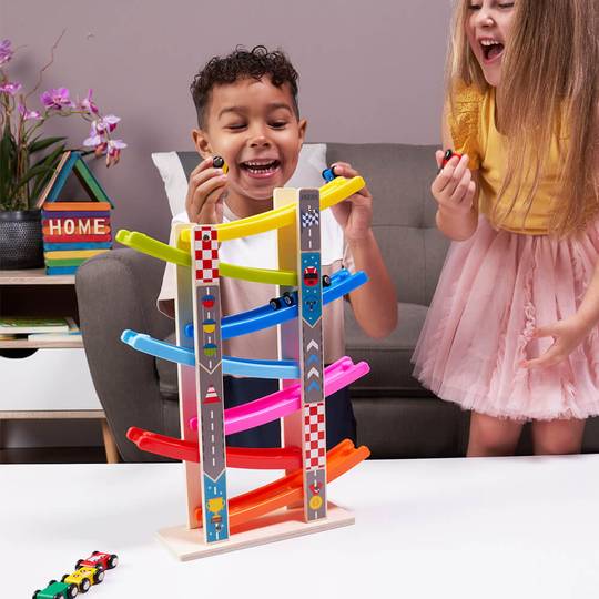 Car Ramp Toy - Colourful Cars & Ramp