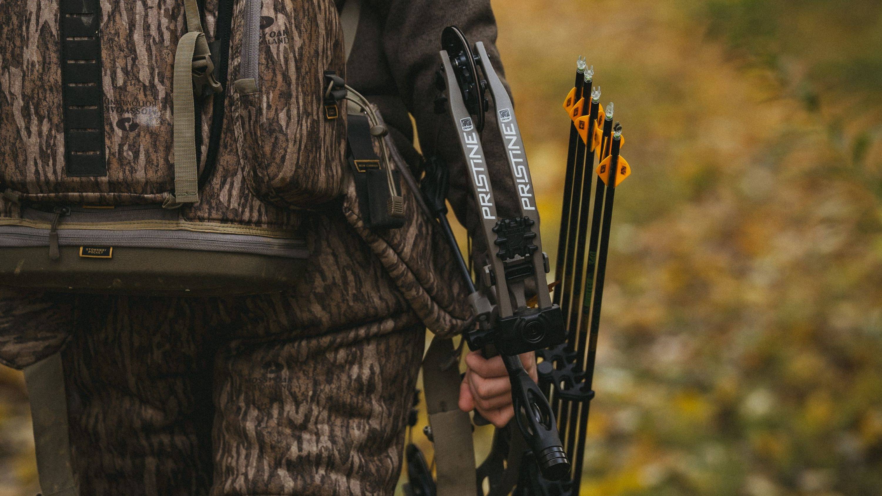 Person holding the Bear Archery Pristine RTH women's compound bow from Bear Archery.