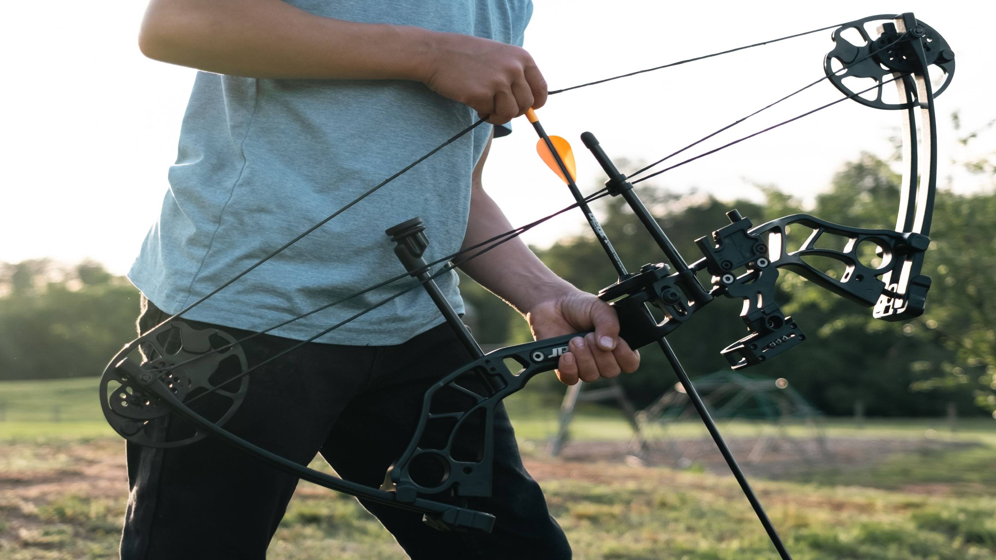 Close up of the Shootout youth compound bow from Bear Archery.