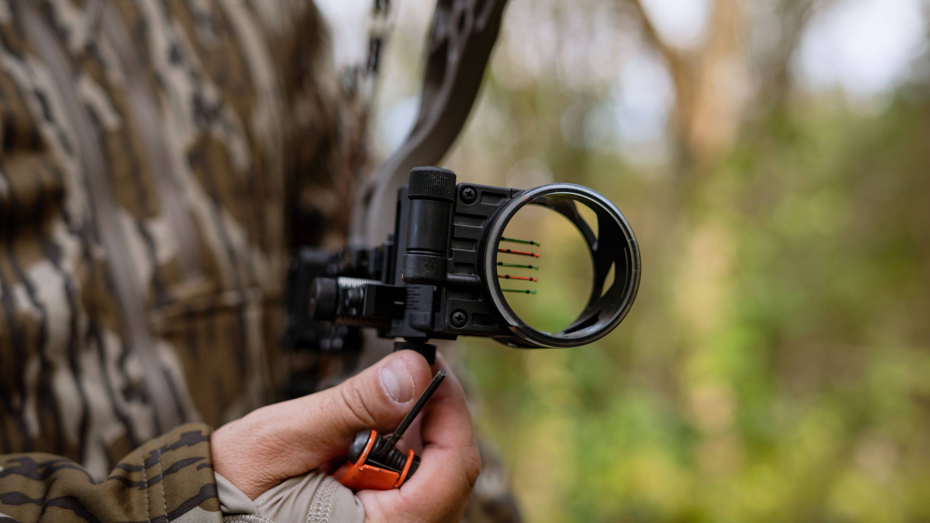 Close up of Dimension bow sight from Trophy Ridge.