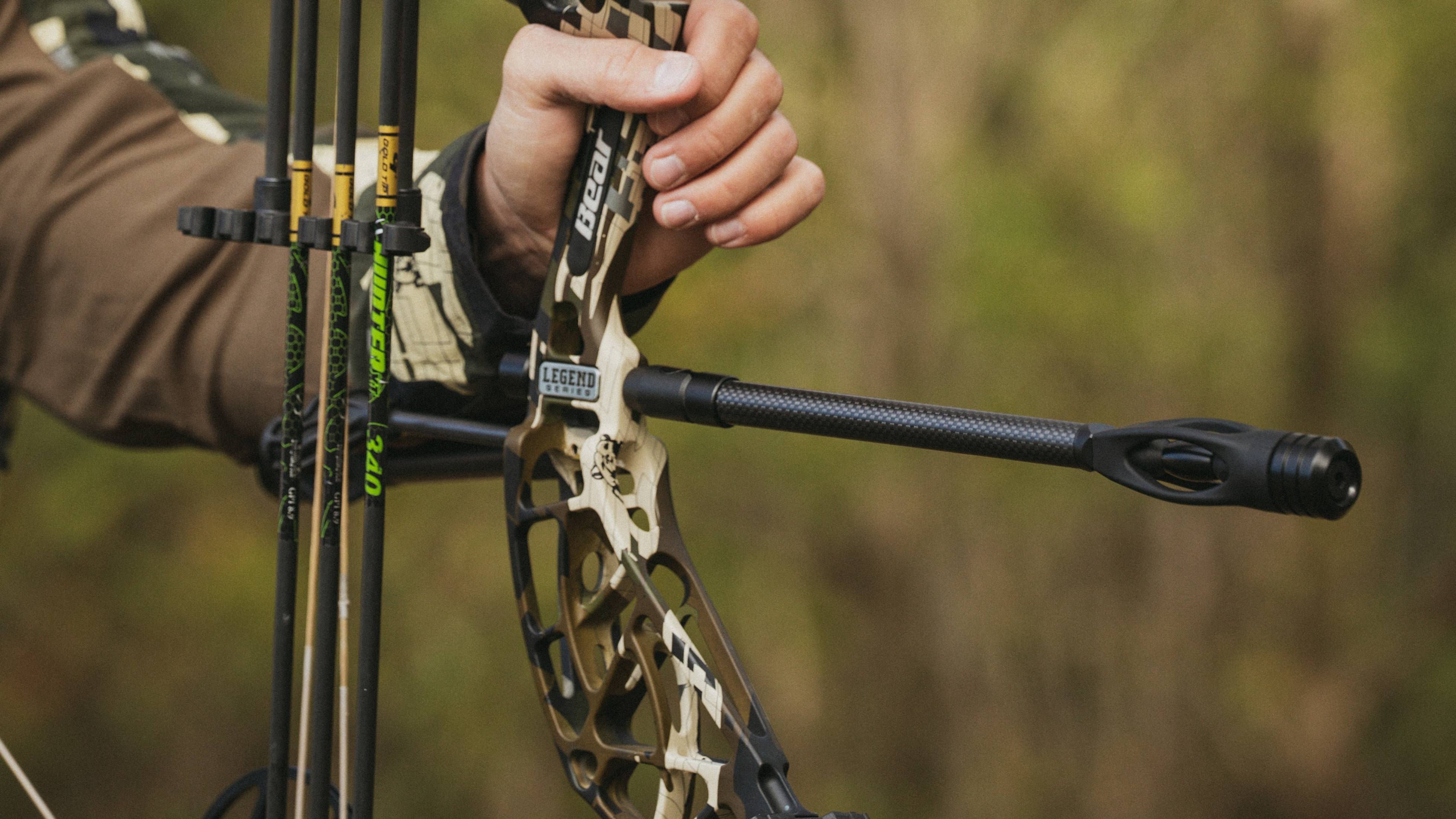 Seismic Stabilizer from Trophy Ridge on a Bear Archery Bow