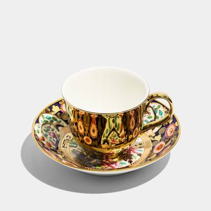 Spode Saucer, c.1830 and Gold Reflect Teacup