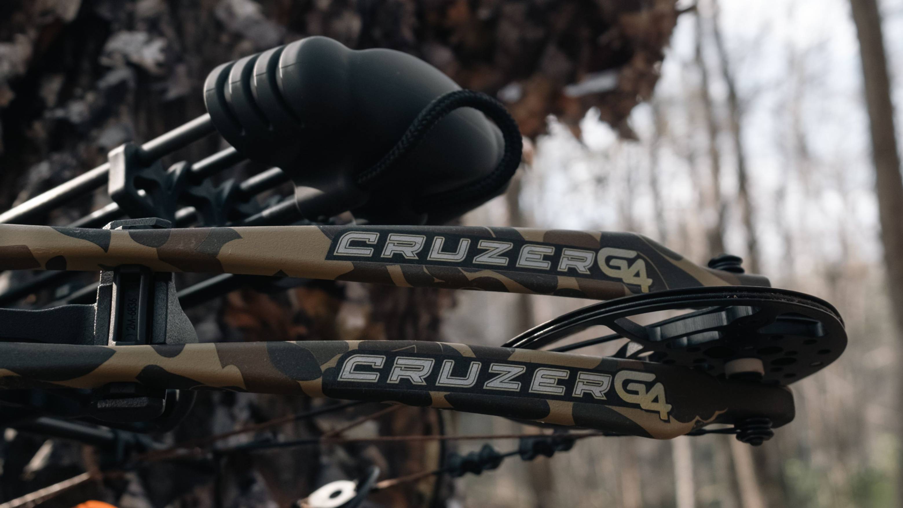 Close up of Cruzer G4 compact compound bow limbs from Bear Archery.