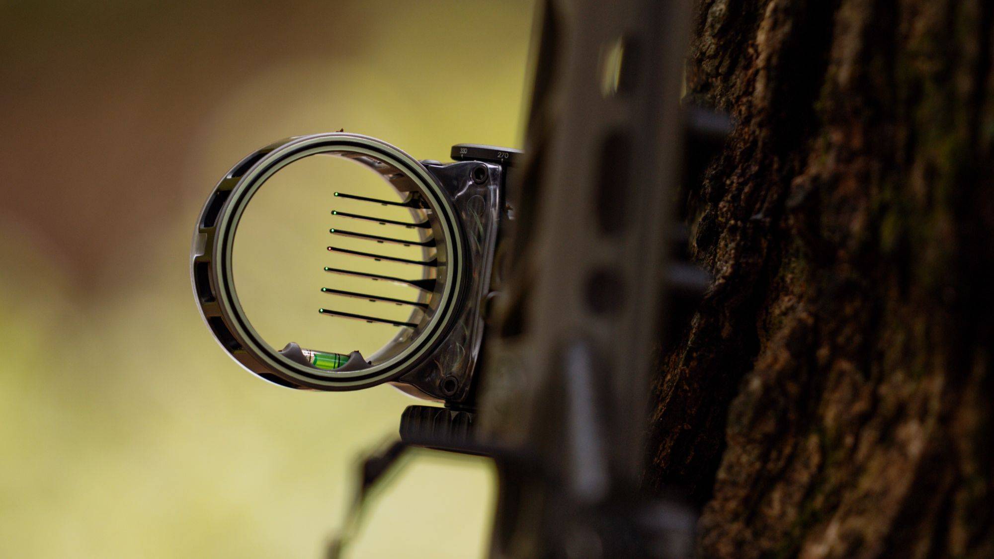 Close up of the pins on the React 7 Max bow sight from Trophy Ridge.