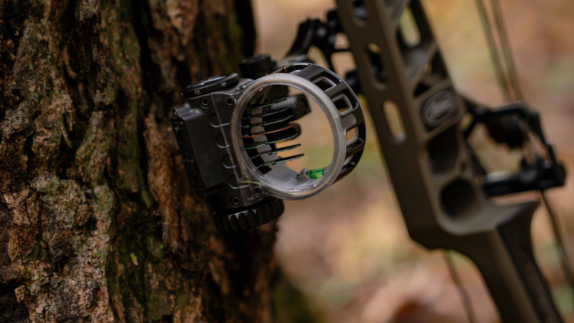 The React 7 Max bow sight from Trophy Ridge shown from the front.