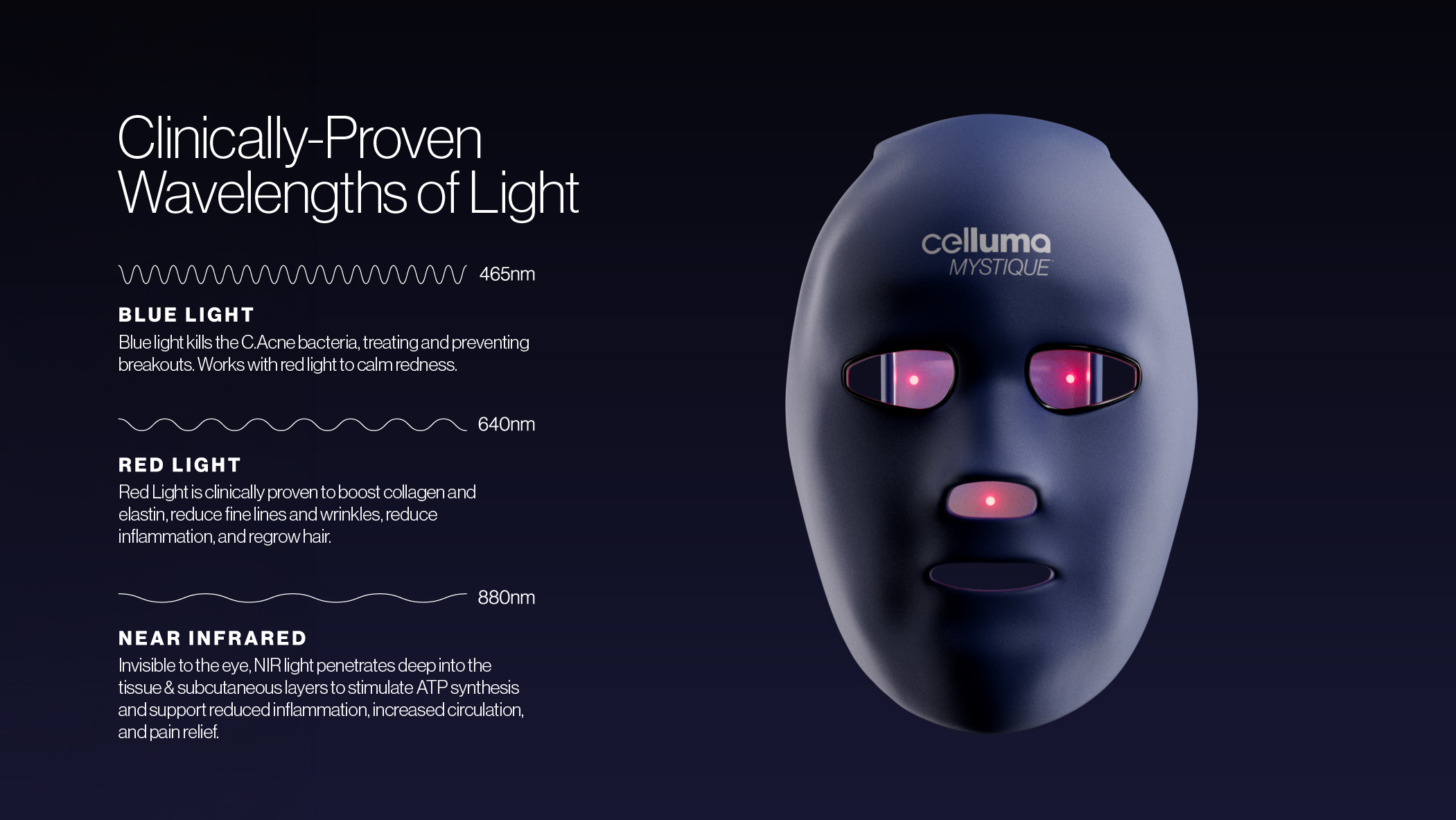 MYSTIQUE LED Red Light Therapy Mask | Anti-Aging, Acne & Hair