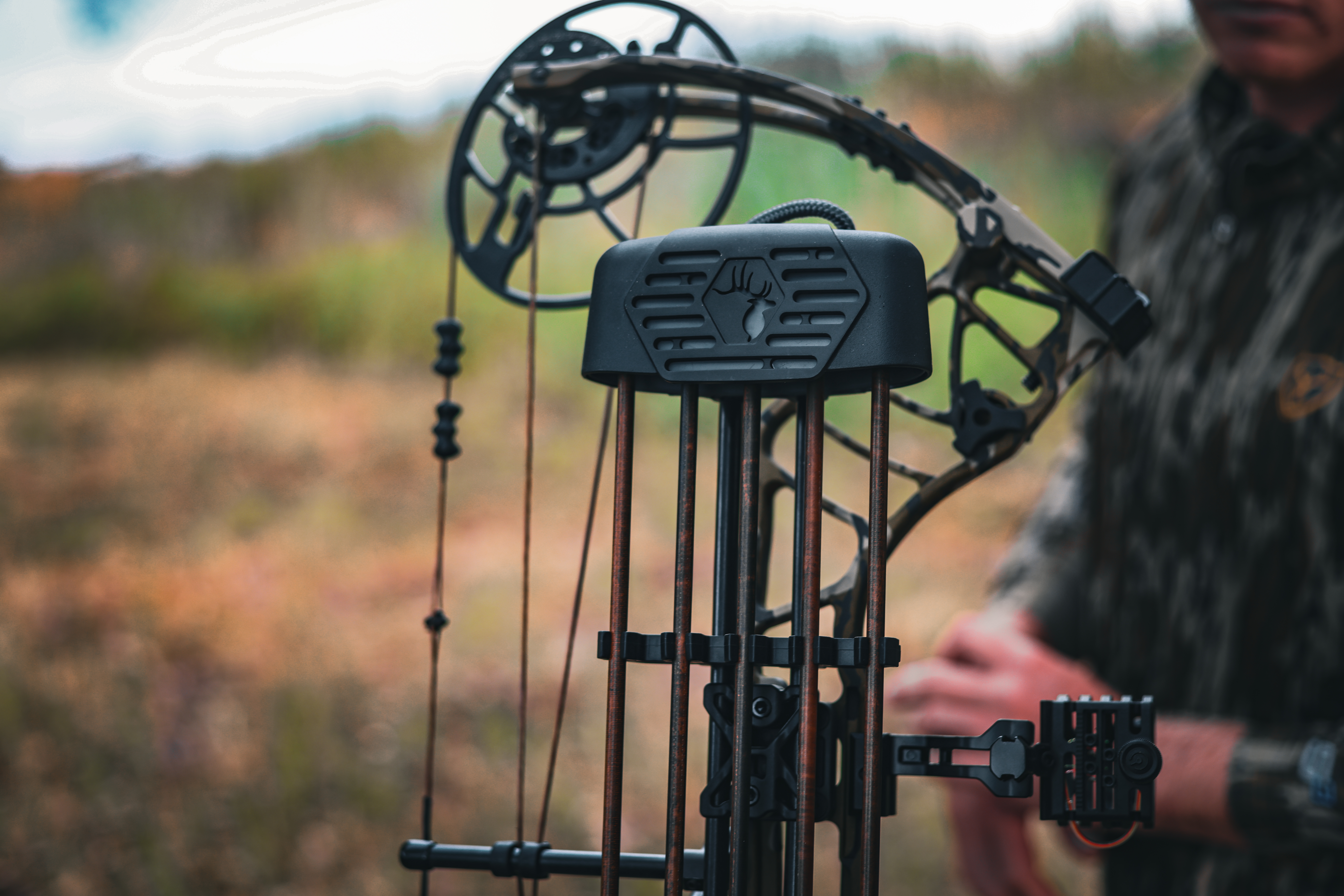 Close up of the quiver on the Bear Archery Legit Pro compound bow.