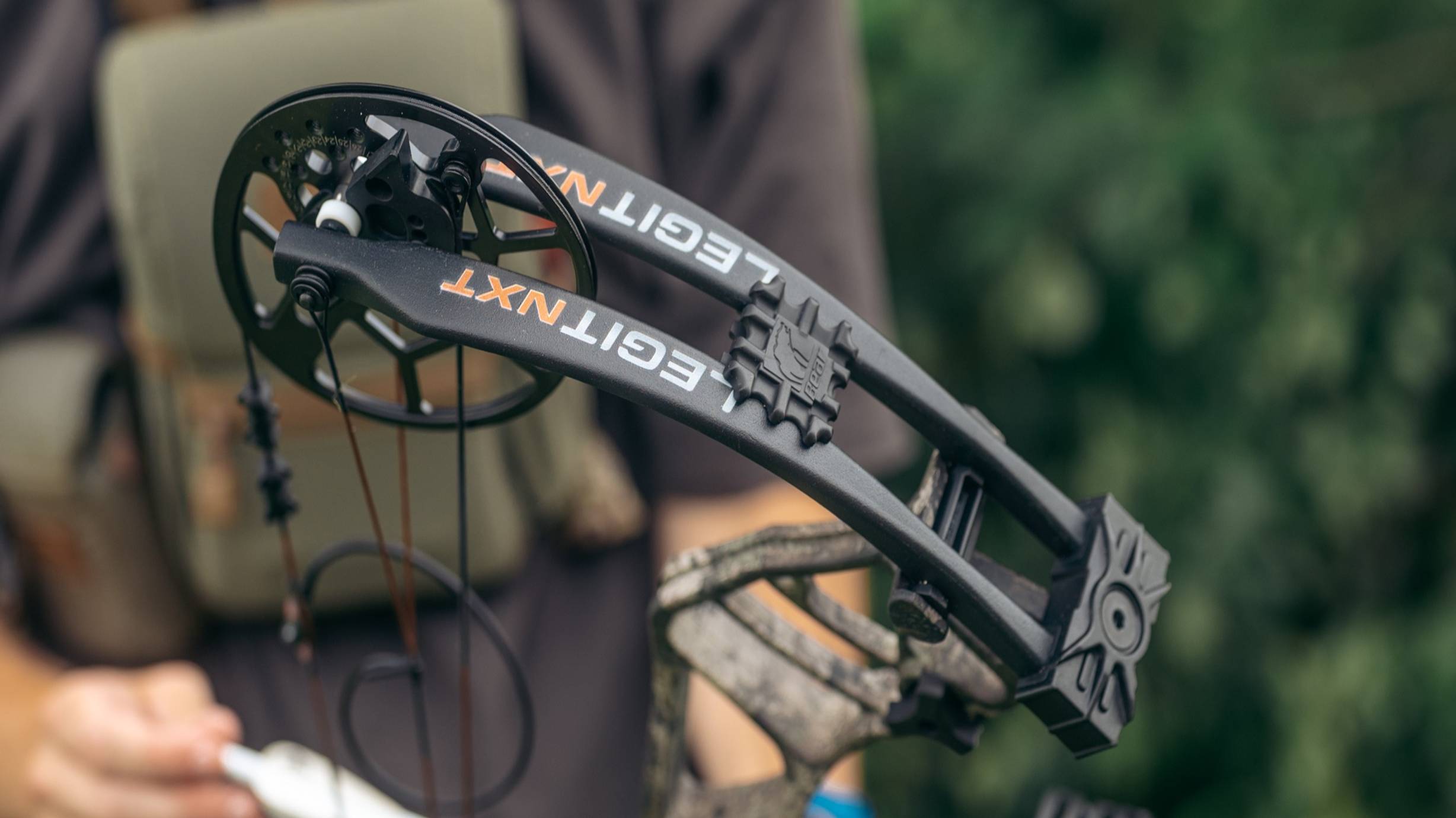 Close up of the limbs on the Legit NXT compound bow from Bear Archery