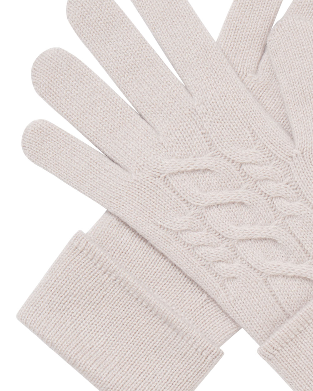 Women's Cable Cashmere Gloves Snow Grey | N.Peal