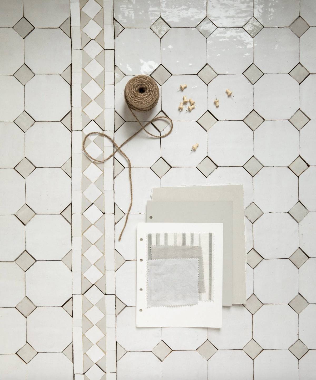 sea salt & weathered white border | zio & sons | clé tile