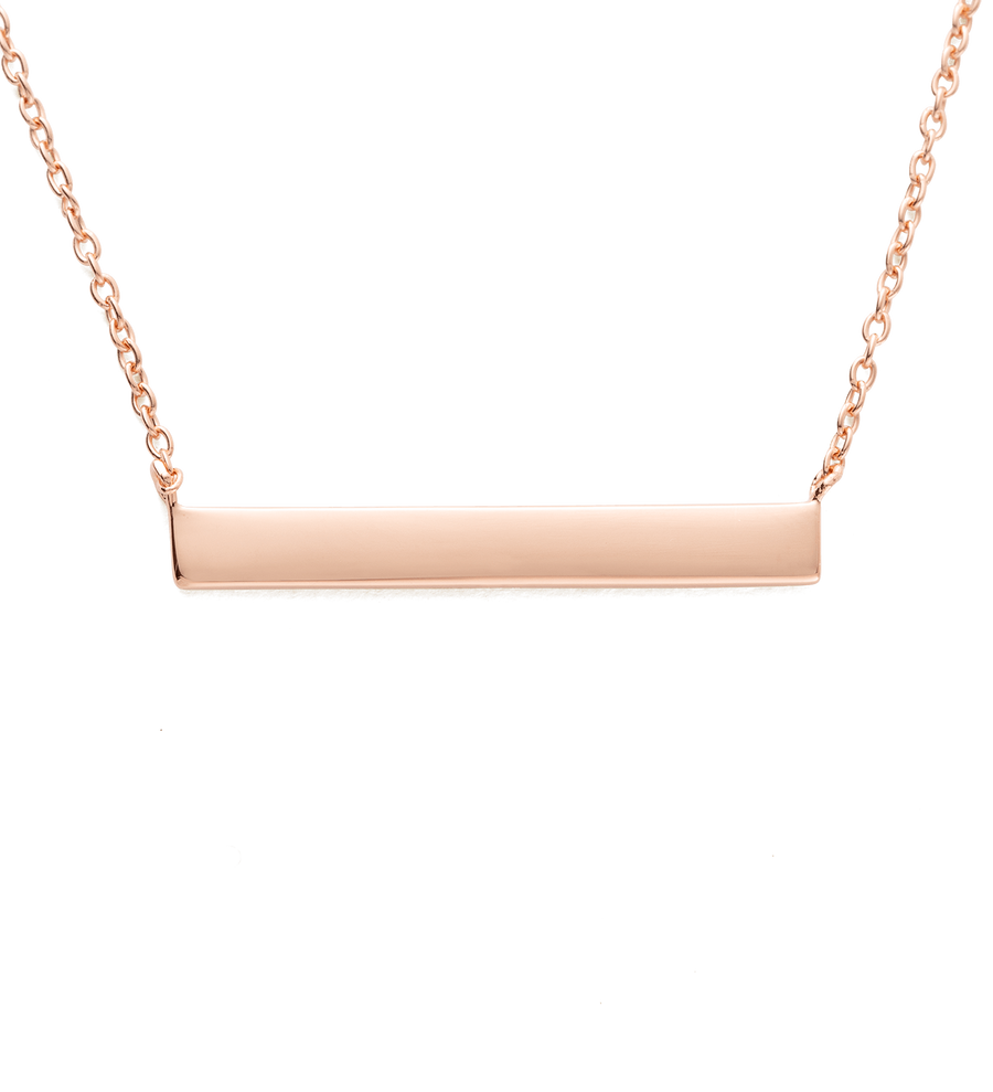 ENGRAVABLE BAR NECKLACE (18K ROSE GOLD VERMEIL)