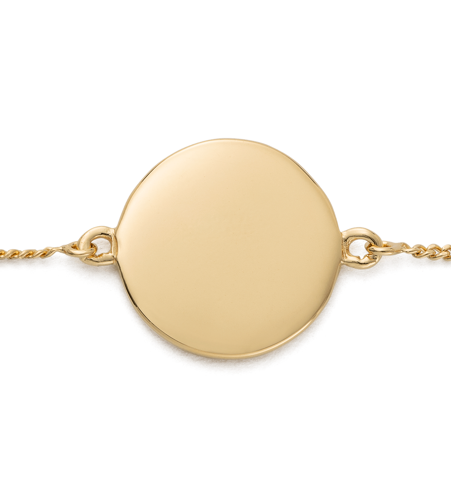 ENGRAVABLE DISC BRACELET (18K GOLD VERMEIL)