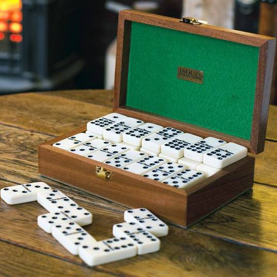 Double Nine Dominoes - Mahogany Cased Dominoes Set