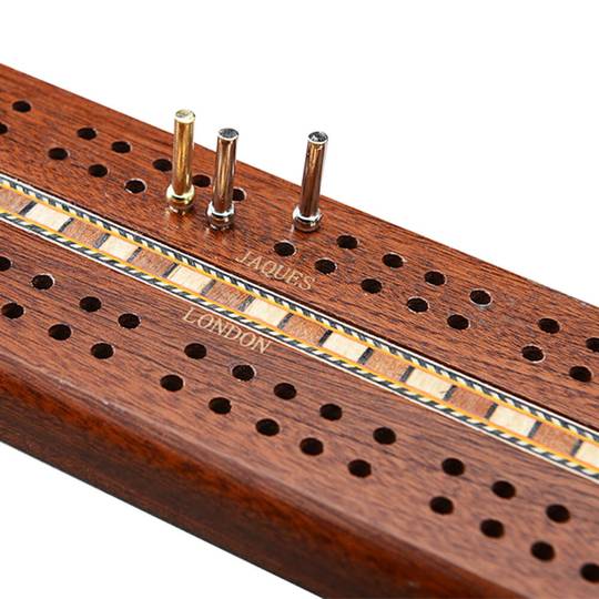 Antique Cribbage Board - Solid Mahogany Wooden Board