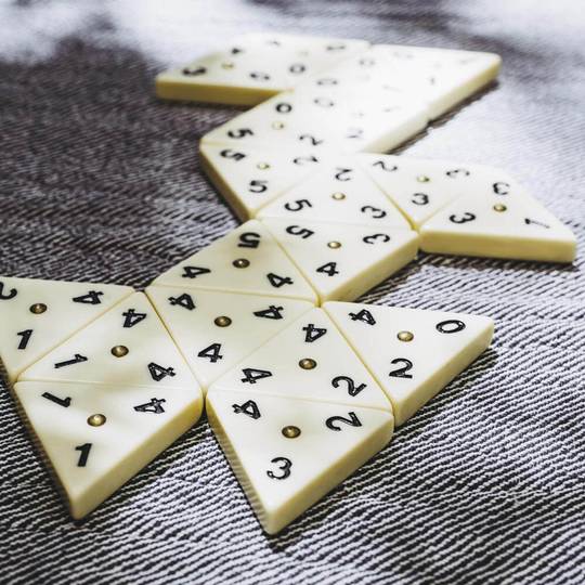 Triangle Dominoes - Triangle Dominoes Set with Brass Spinners
