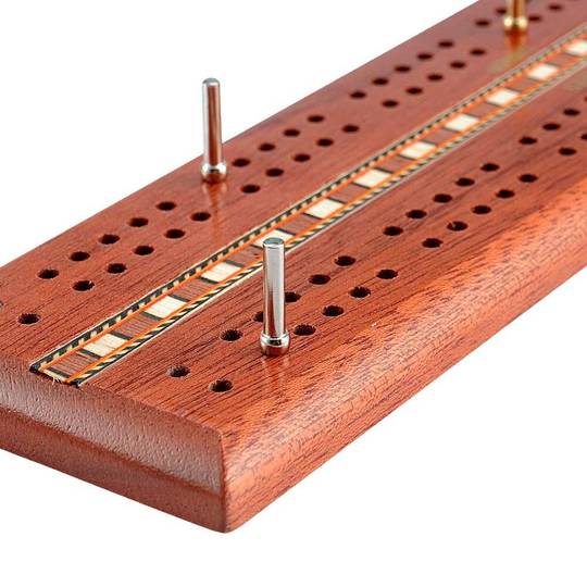 Mahogany Cribbage Board - Cribbage Set with Cards