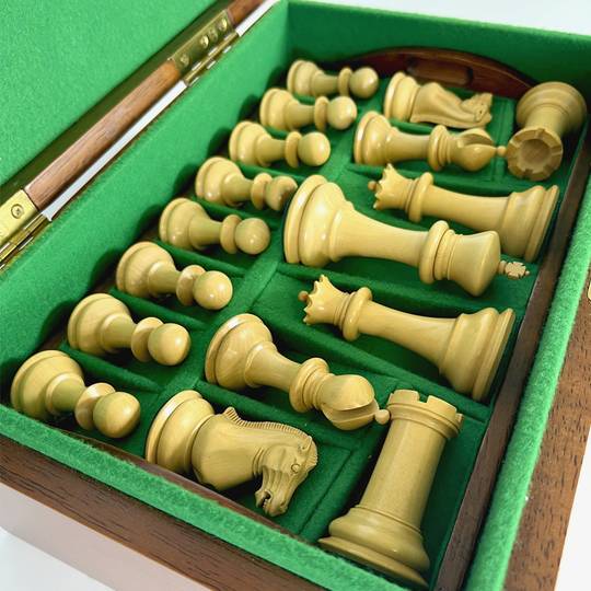 1849 4" Edition Chess Pieces in Mahogany Casket