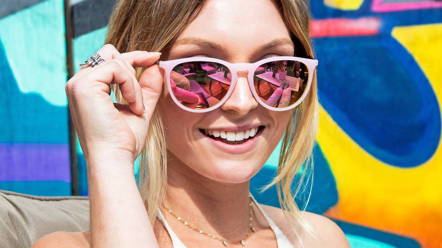 Guava Queen Polarized Sunglasses Soft Pink Rubber Frame & Rose Gold