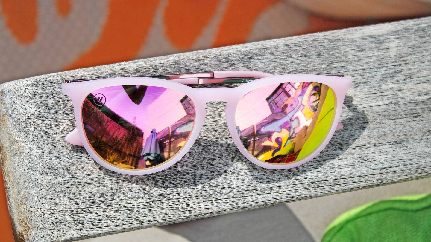 Guava Queen Polarized Sunglasses Soft Pink Rubber Frame & Rose Gold