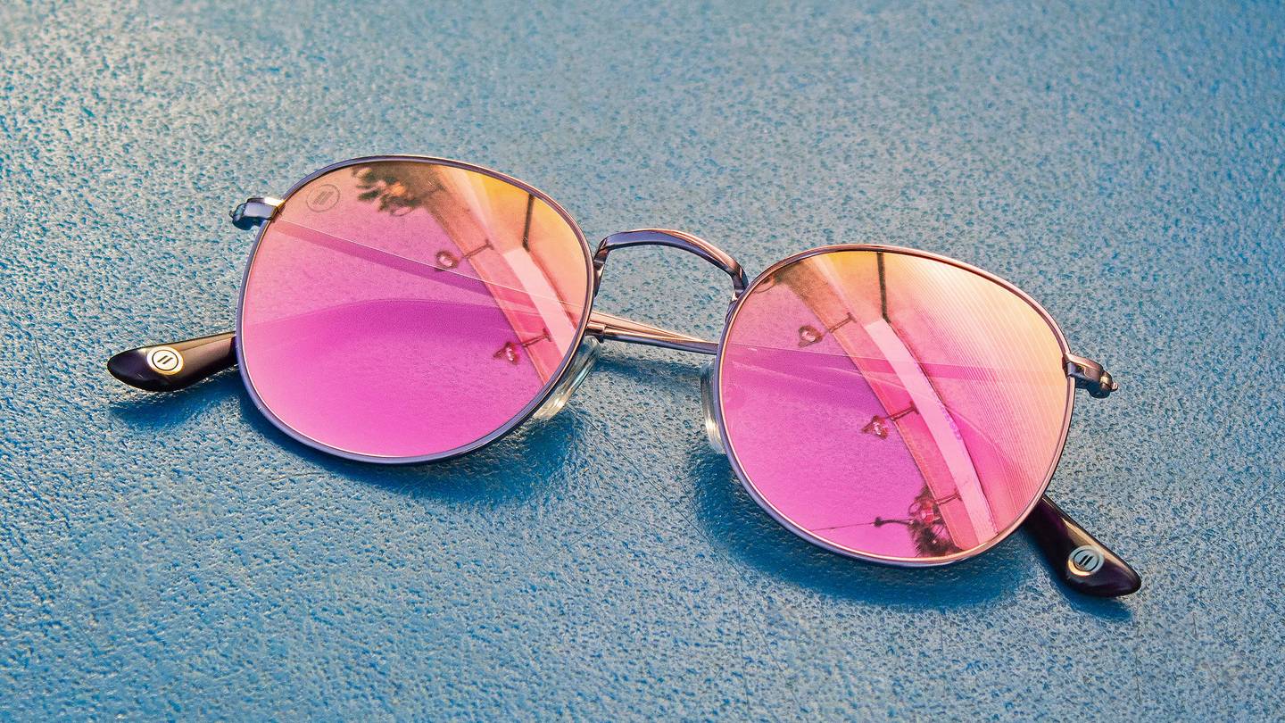 Yankee Rose Round Sunglasses Rose Gold Wire Frame & Mirror Lens