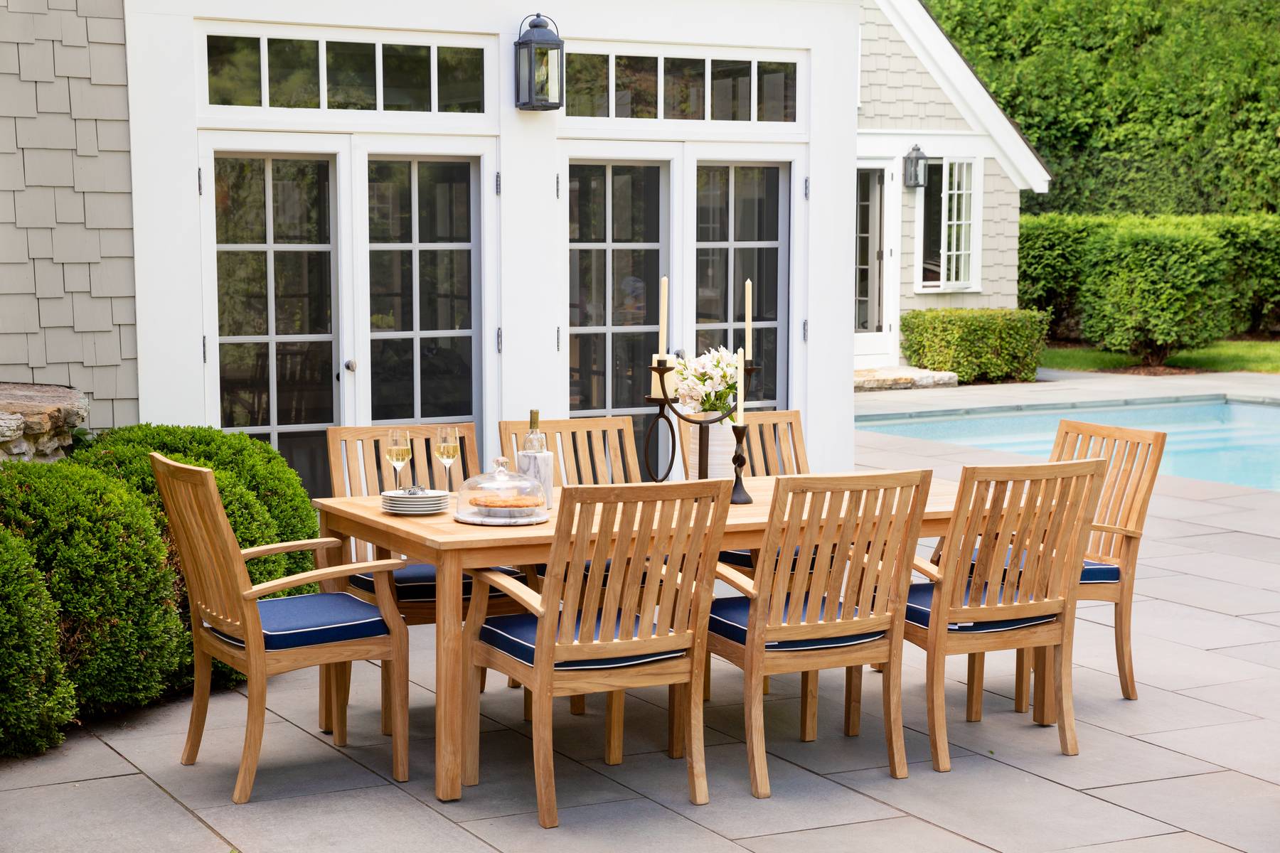 Winnie 9Piece Outdoor Teak Dining Set Yardbird