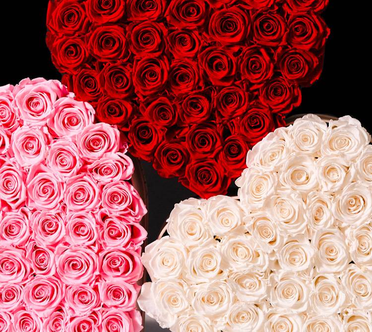 Heart Boxes with Eternity Roses | Venus et Fleur