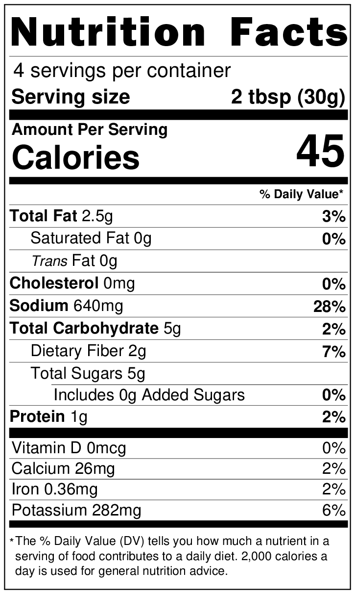 Nutrition info