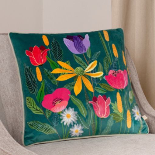 Velvet. Floral Cushions