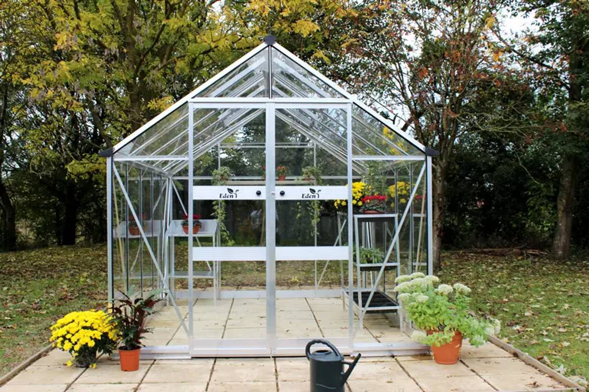 Halls Cotswold Blockley Greenhouse - Mill finish 