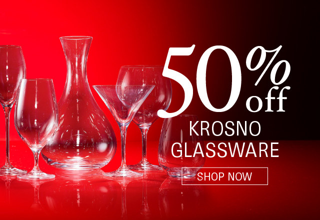 50% Off<br>Krosno Glassware