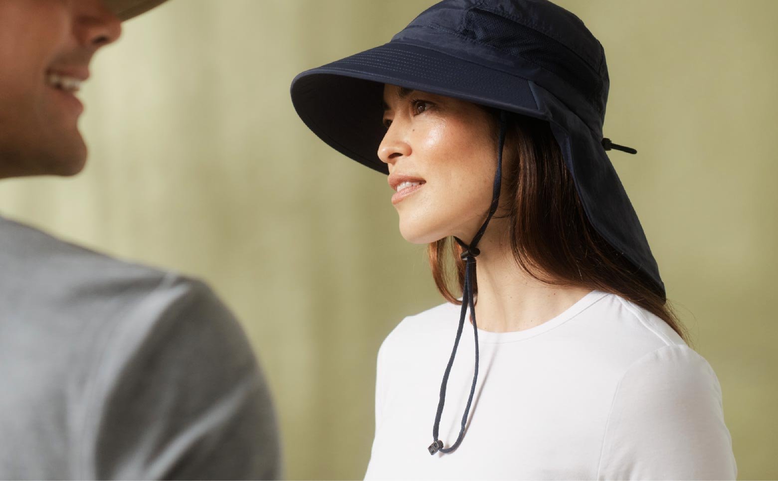 Outdoor hat with neck flap on sale