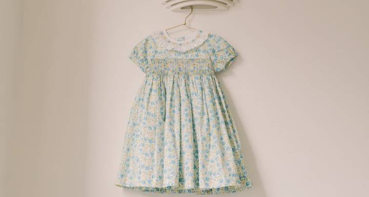 girls green floral dress Girls Satin Floral Smocked Back Tank Dress main image 1
